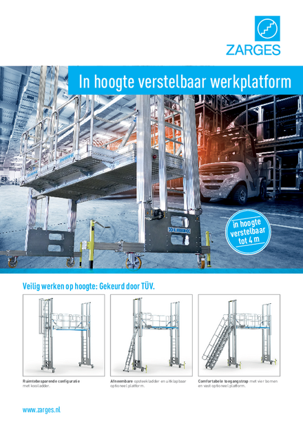 Brochure In hoogte verstelbaar werkplatform