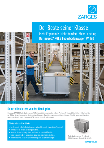 Der neue ZARGES Federbodenwagen W 162