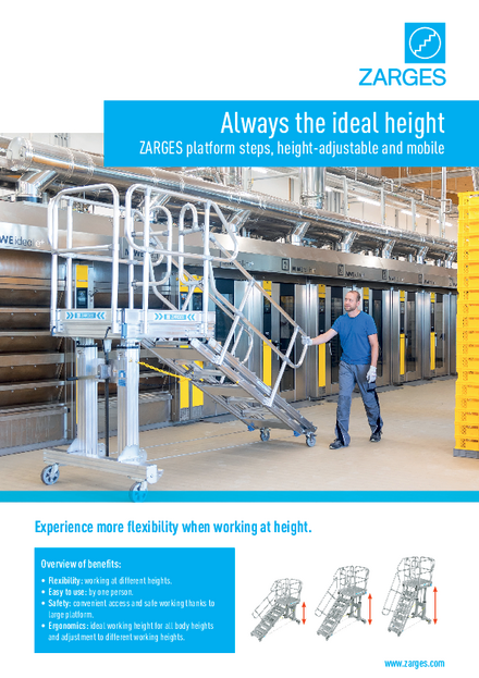 Platform steps, height-adjustable and mobile