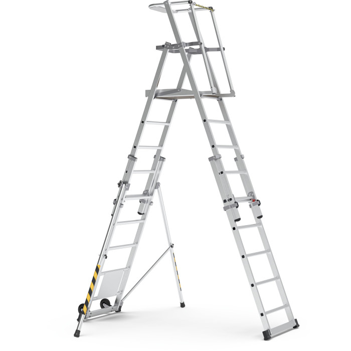 Mobile Adjustable Height One-Step Work Platform | Platforms and Ladders